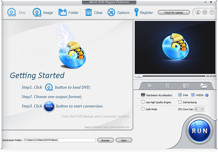 WinX DVD Video Converter скриншот 1