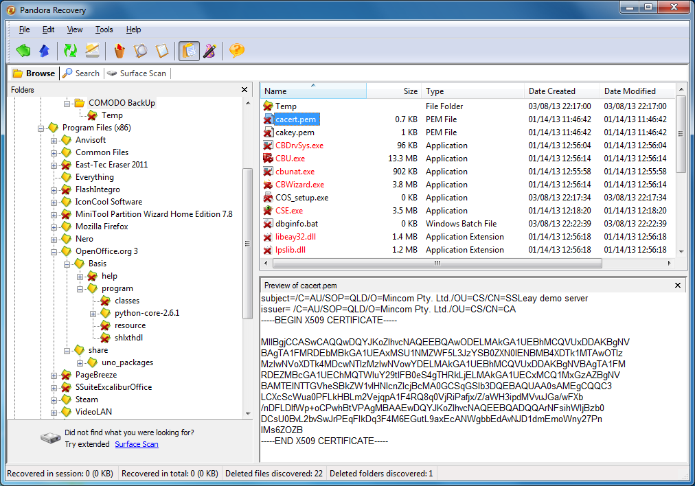 Pandora Recovery скриншот 2