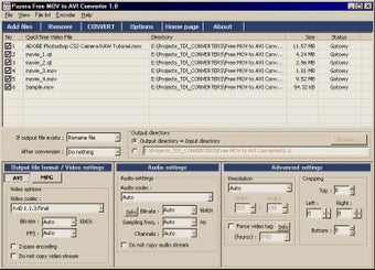 Pazera Free MOV to AVI Converter скриншот 6