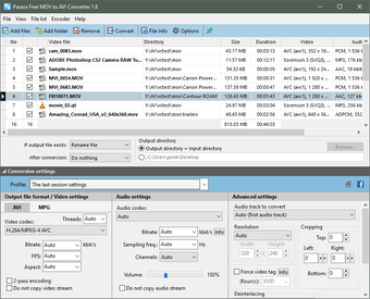 Pazera Free MOV to AVI Converter скриншот 5