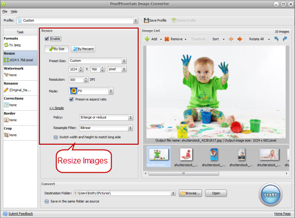 PearlMountain Image Resizer скриншот 4