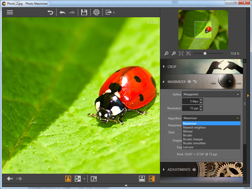 Wondershare Fotophire Maximizer: увеличение фото, интерфейс, функции, требования и ограничения скриншот 5