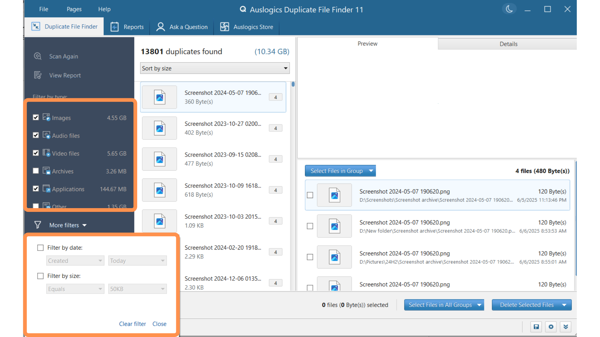 Auslogics Duplicate File Finder скриншот 7