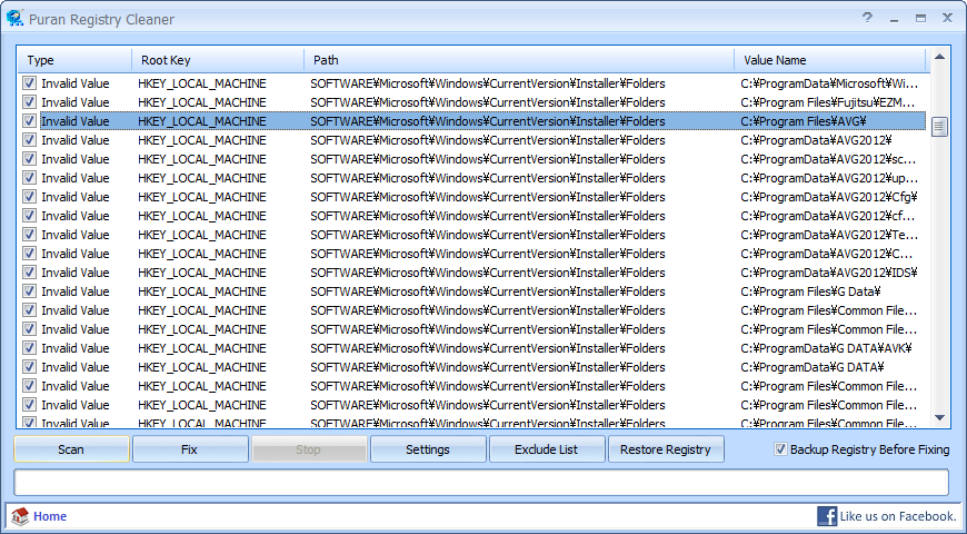 Puran Registry Cleaner скриншот 2