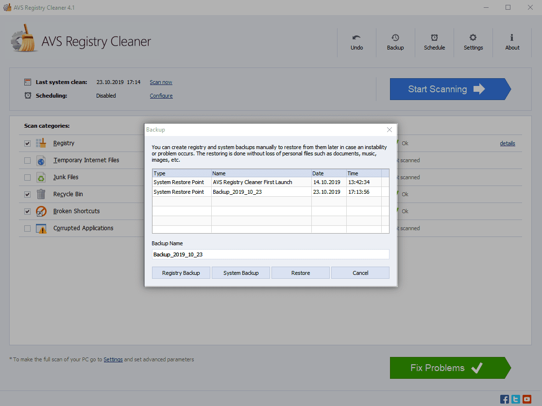 AVS Registry Cleaner скриншот 5