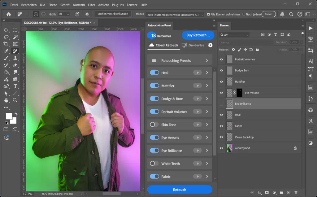 Retouch4me Dodge Burn 1.209: подробный обзор AI-плагина для автоматического Dodge & Burn скриншот 6