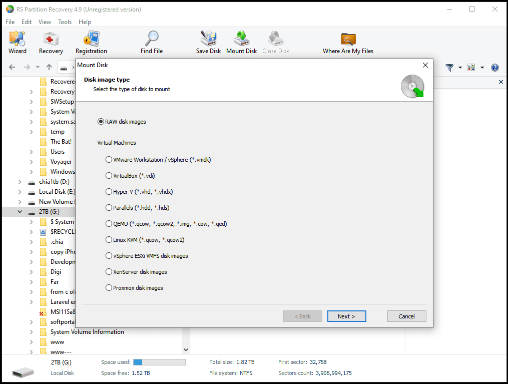 Интерфейс RS Partition Recovery с физическими и логическими дисками