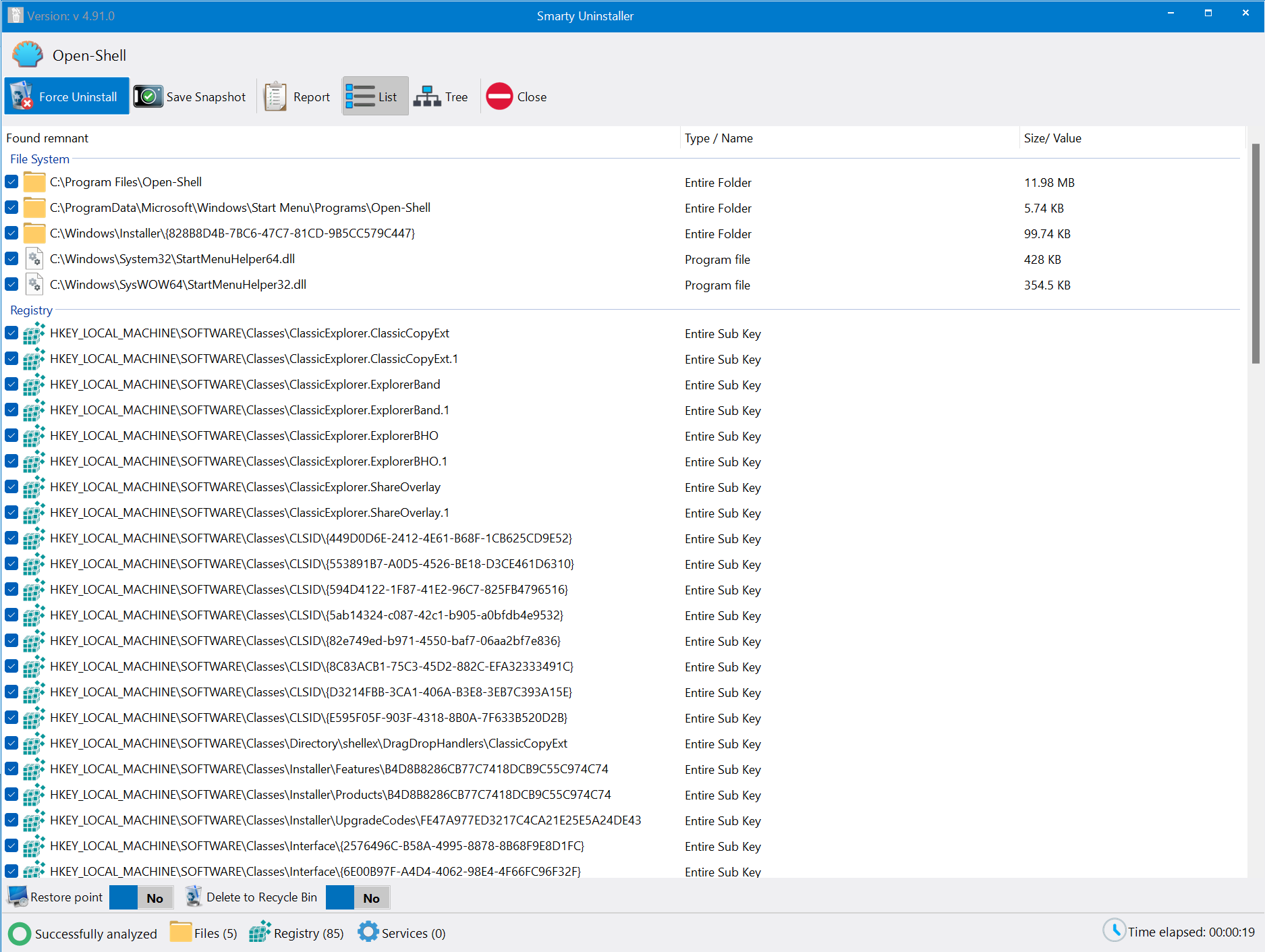Smarty Uninstaller скриншот 2