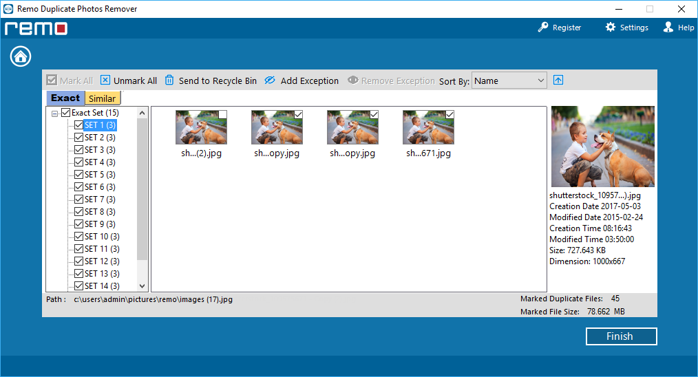 Duplicate Photos Remover скриншот 7