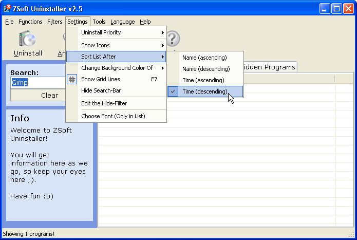 ZSoft Uninstaller скриншот 2