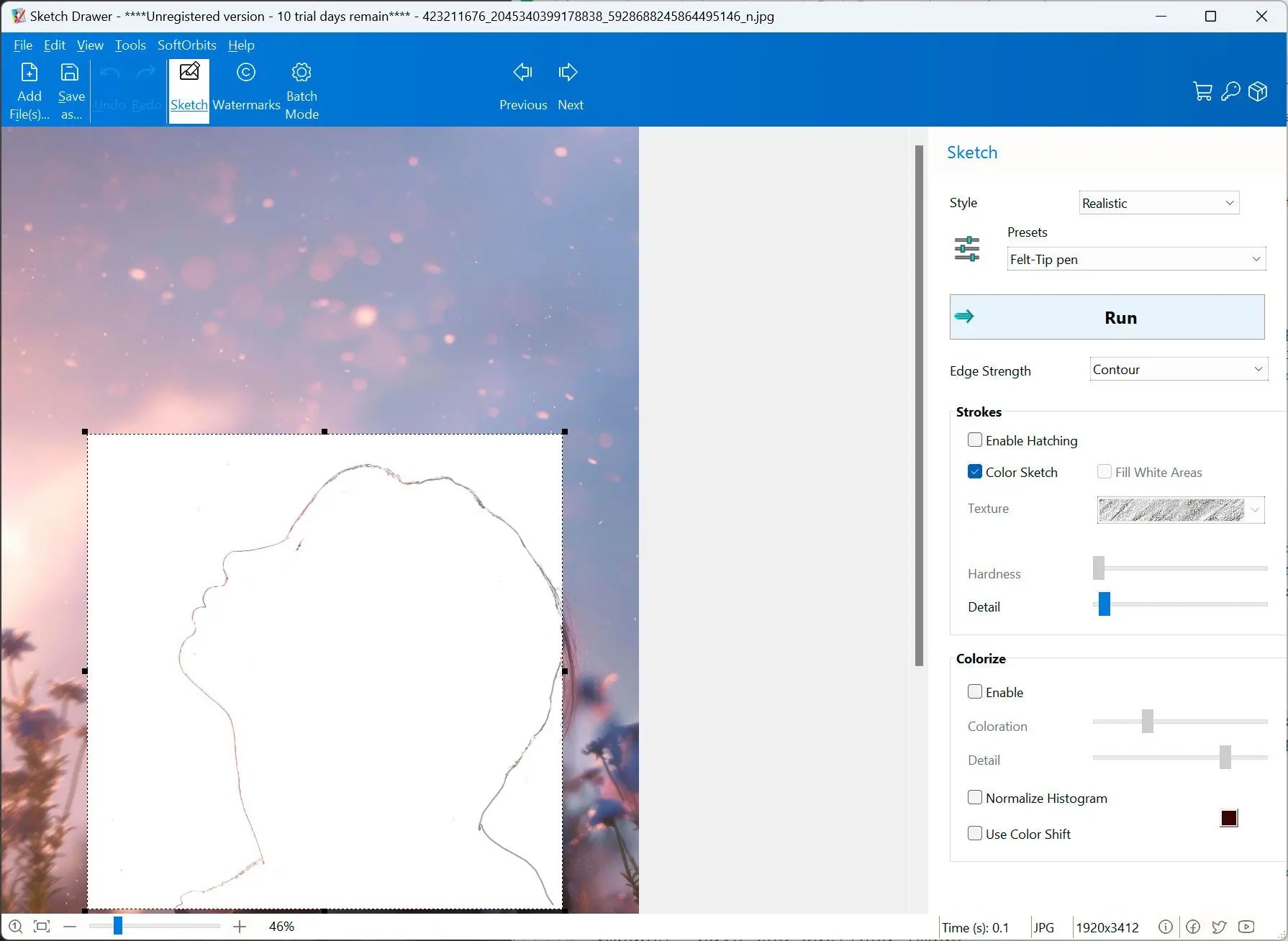SoftOrbits Sketch Drawer: подробный обзор конвертера фотографий в карандашные и художественные рисунки скриншот 4