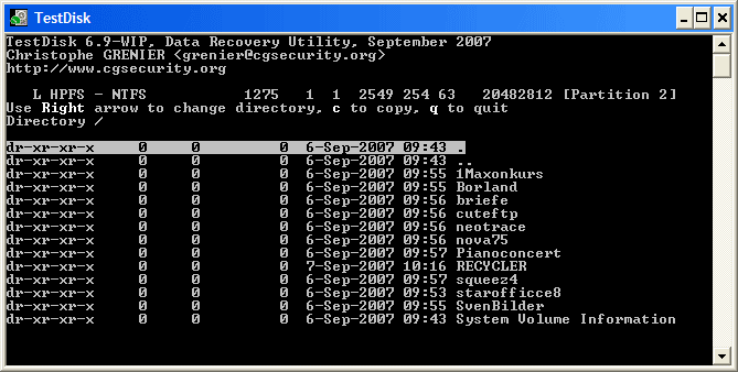 TestDisk скриншот 1