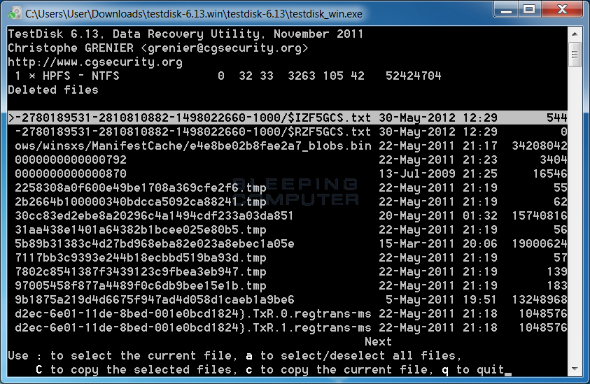 TestDisk скриншот 3