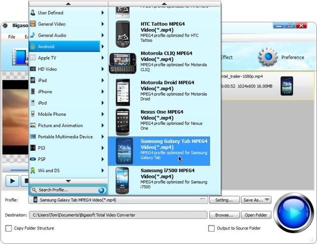 Bigasoft Total Video Converter скриншот 2