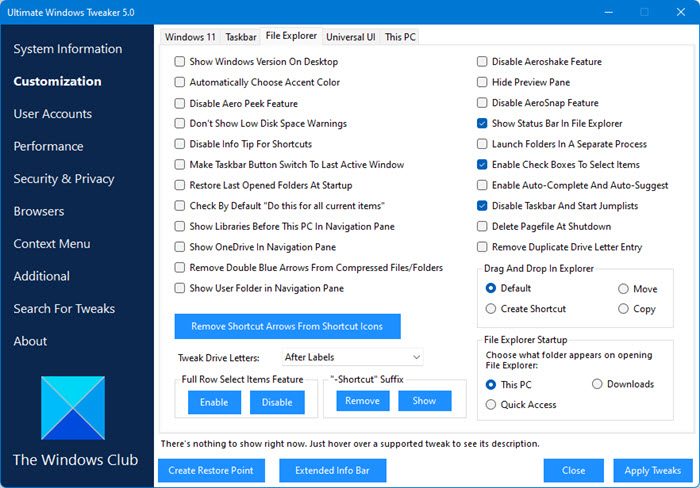 Ultimate Windows Tweaker скриншот 4