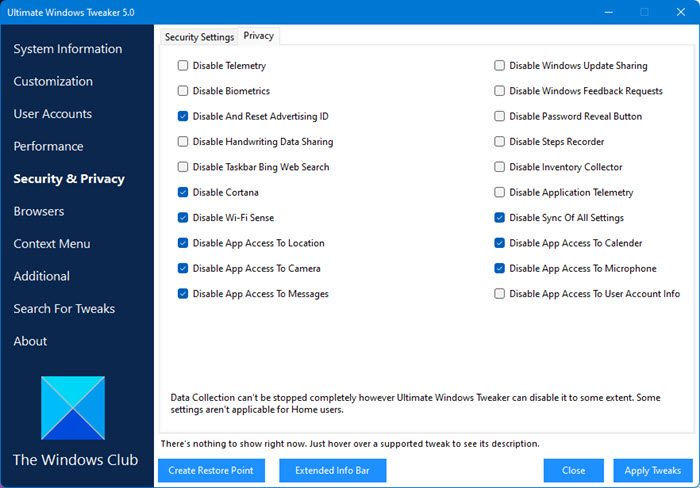 Ultimate Windows Tweaker скриншот 9