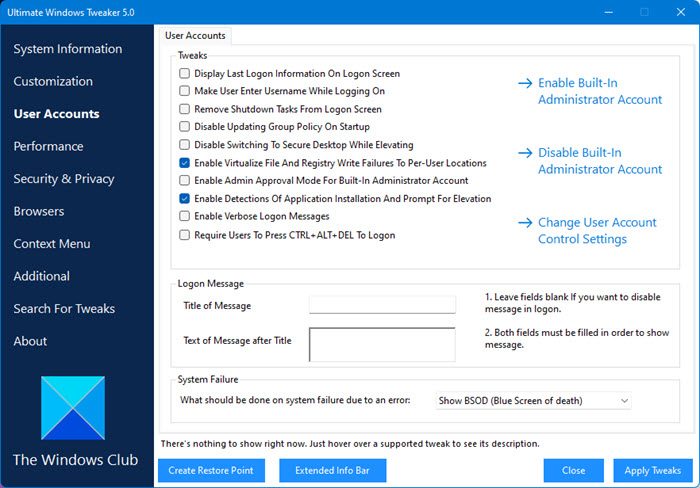 Ultimate Windows Tweaker скриншот 6