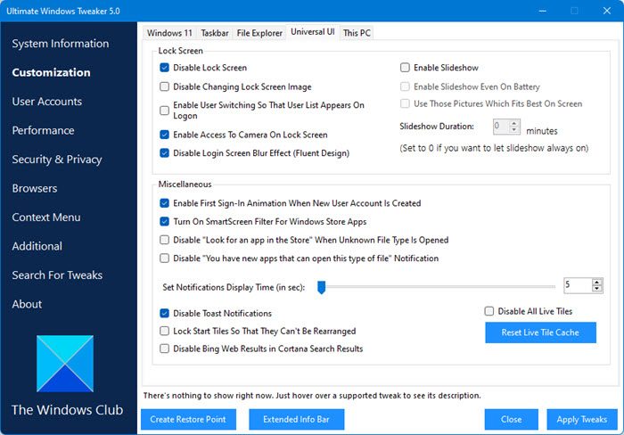 Ultimate Windows Tweaker скриншот 5