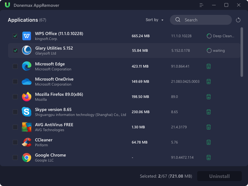 Donemax AppRemover скриншот 2