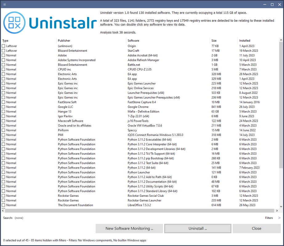 Uninstalr скриншот 1