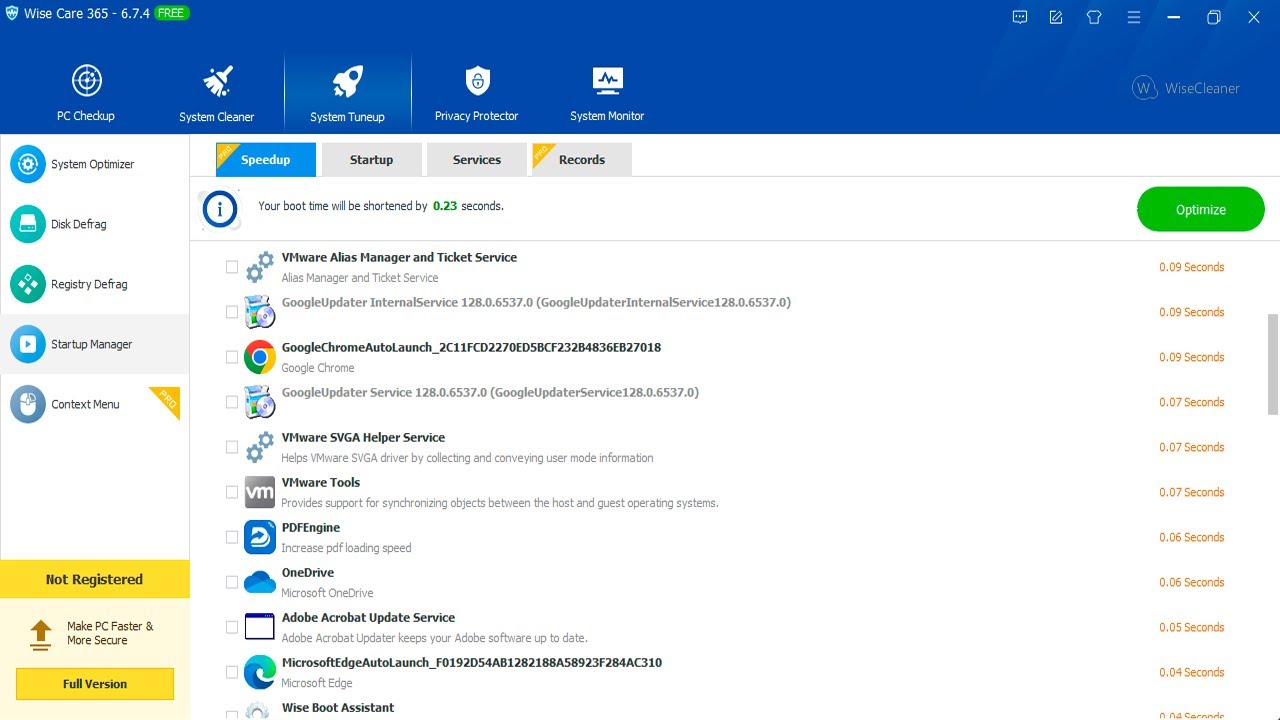 Интерфейс Wise Care 365