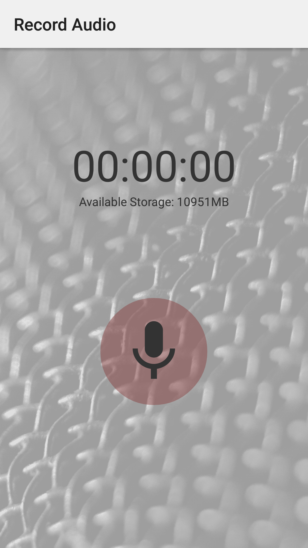 Экран записи аудио в WaveEditor для Android