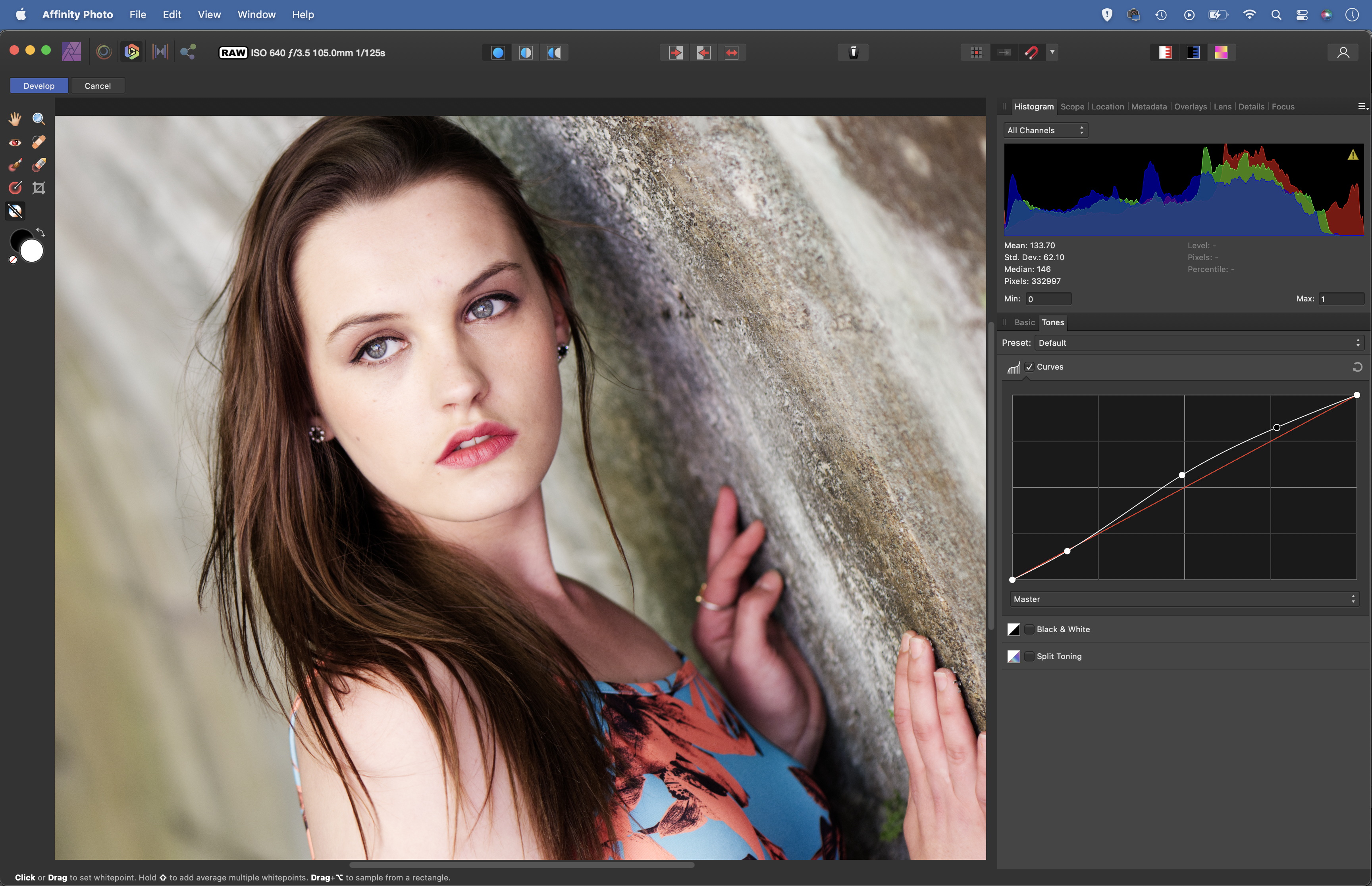 Develop Persona в Affinity Photo для RAW-фотографии