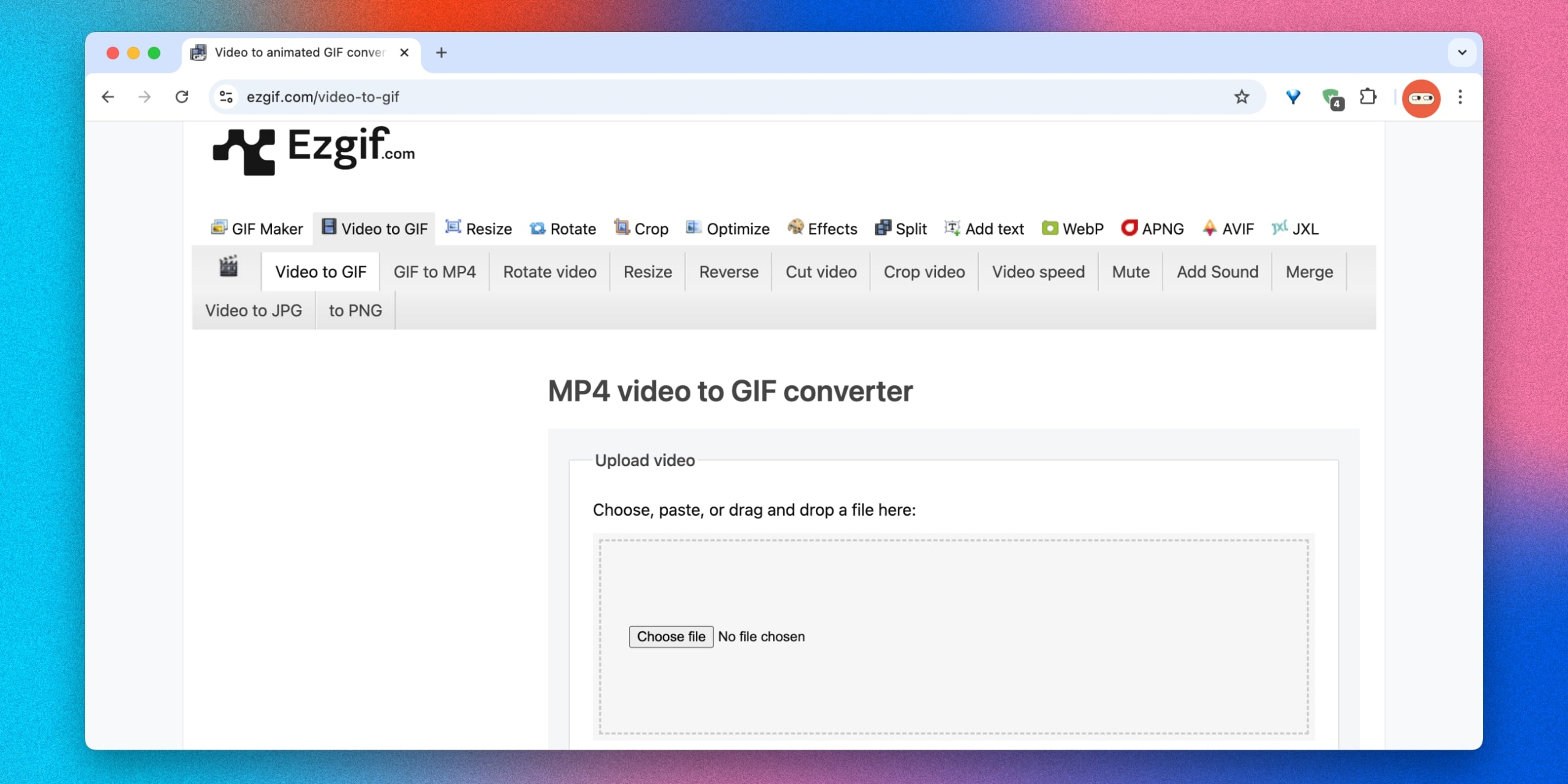 Video to GIF в Ezgif
