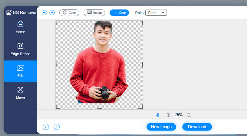 Vidmore Background Remover: изменение размера портрета