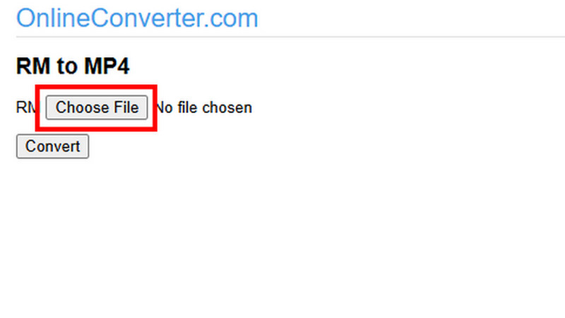 OnlineConverter: выбор RM-файла