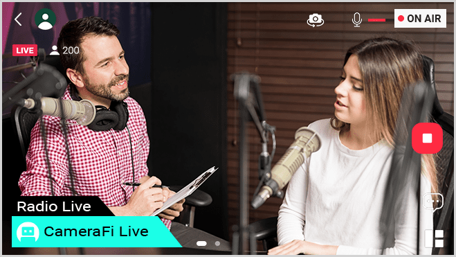 Основной экран CameraFi Live