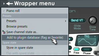Команда Add to plugin database в меню wrapper FL Studio