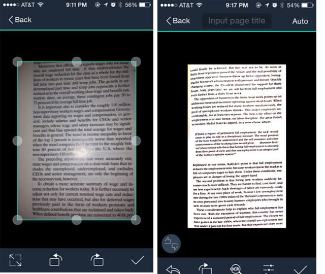 Сканирование документа в CamScanner
