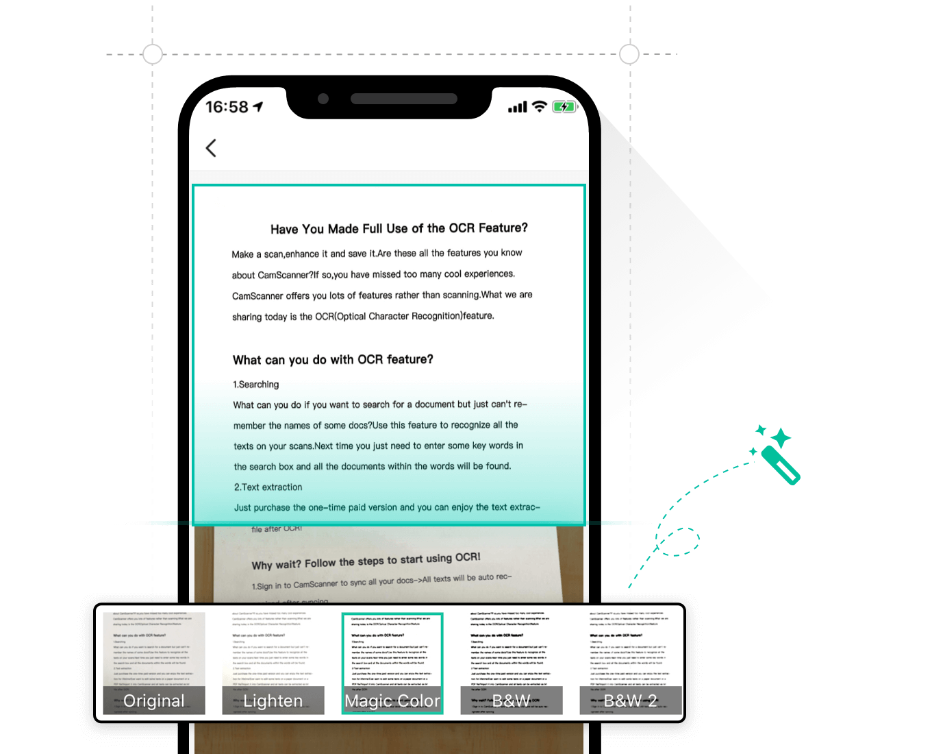 OCR и фильтры обработки документа в CamScanner