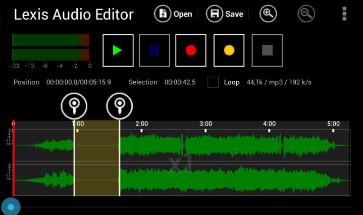 Интерфейс Lexis Audio Editor