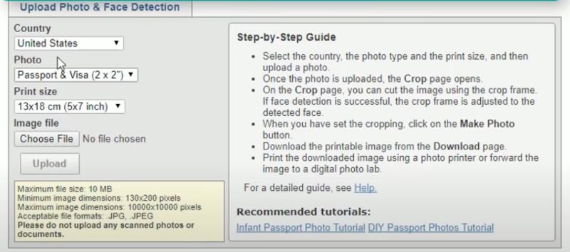 PassportPhoto 4 You: выбор формата