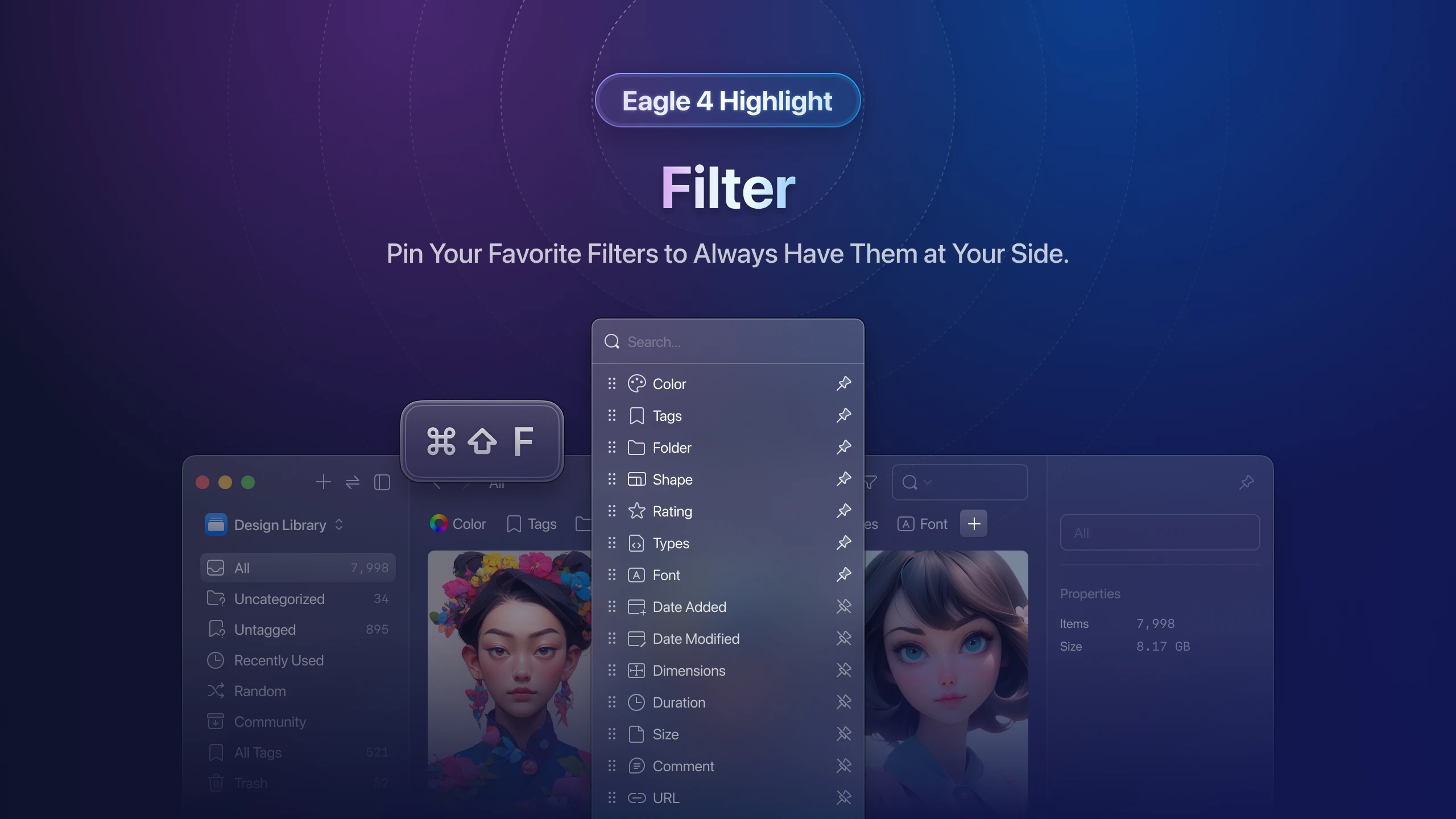 Панель Filter в Eagle с настройкой отображаемых фильтров