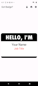 Предпросмотр именного бейджа в приложении Quick Name Badge