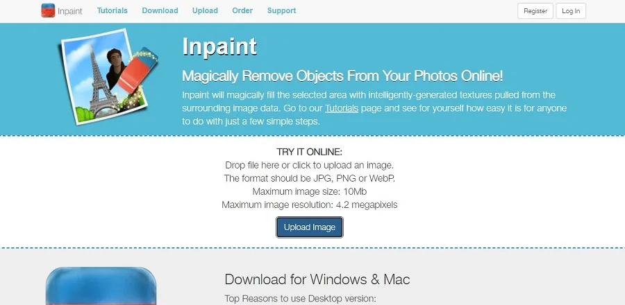 Выделение объекта в Inpaint