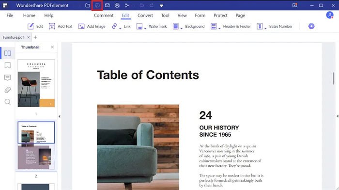 Сохранение PDF после удаления страниц в PDFelement