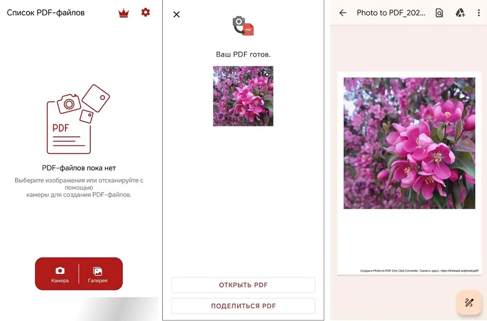 Интерфейс Photo to PDF Converter от Firehawk