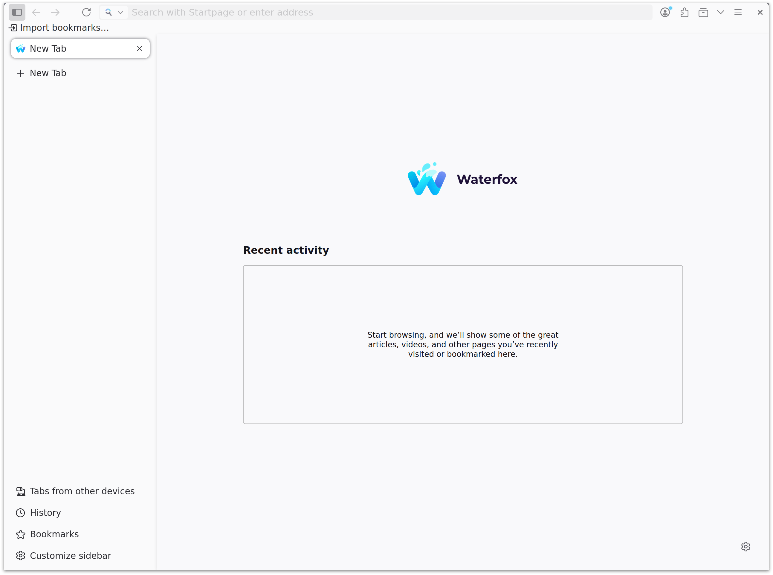Waterfox с вертикальными вкладками