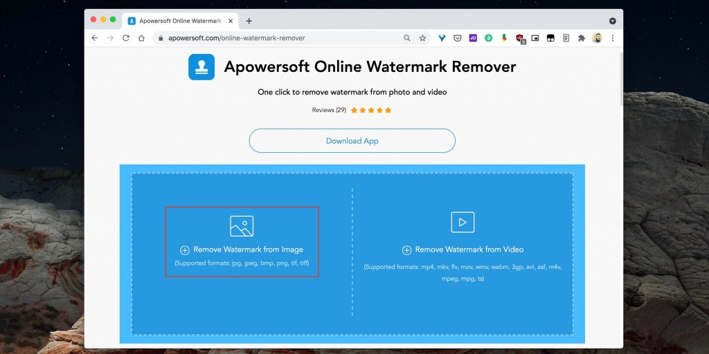 Добавление фотографии в Apowersoft Watermark Remover