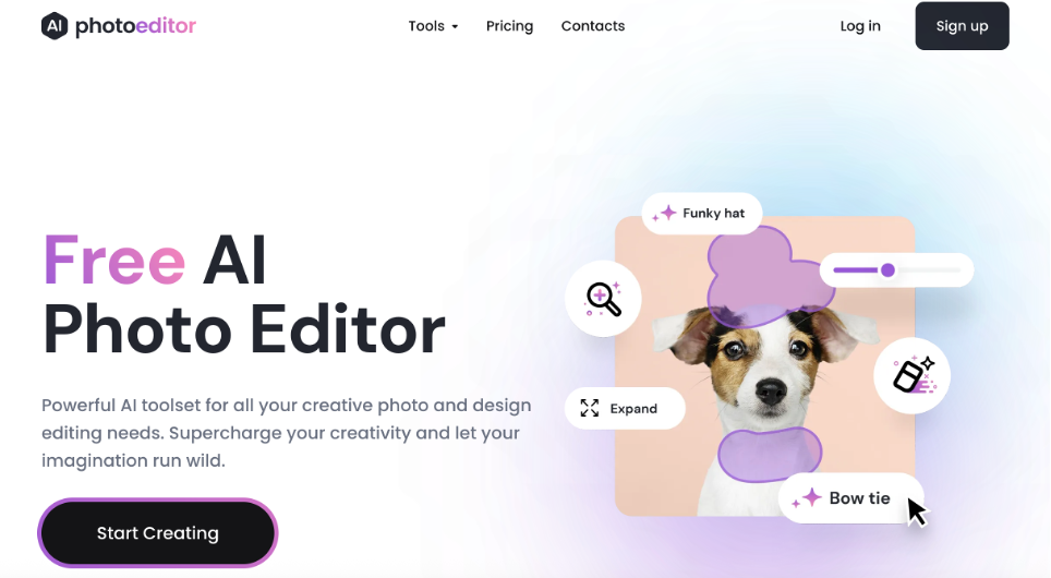 Дополнительный экран интерфейса PhotoEditor.ai
