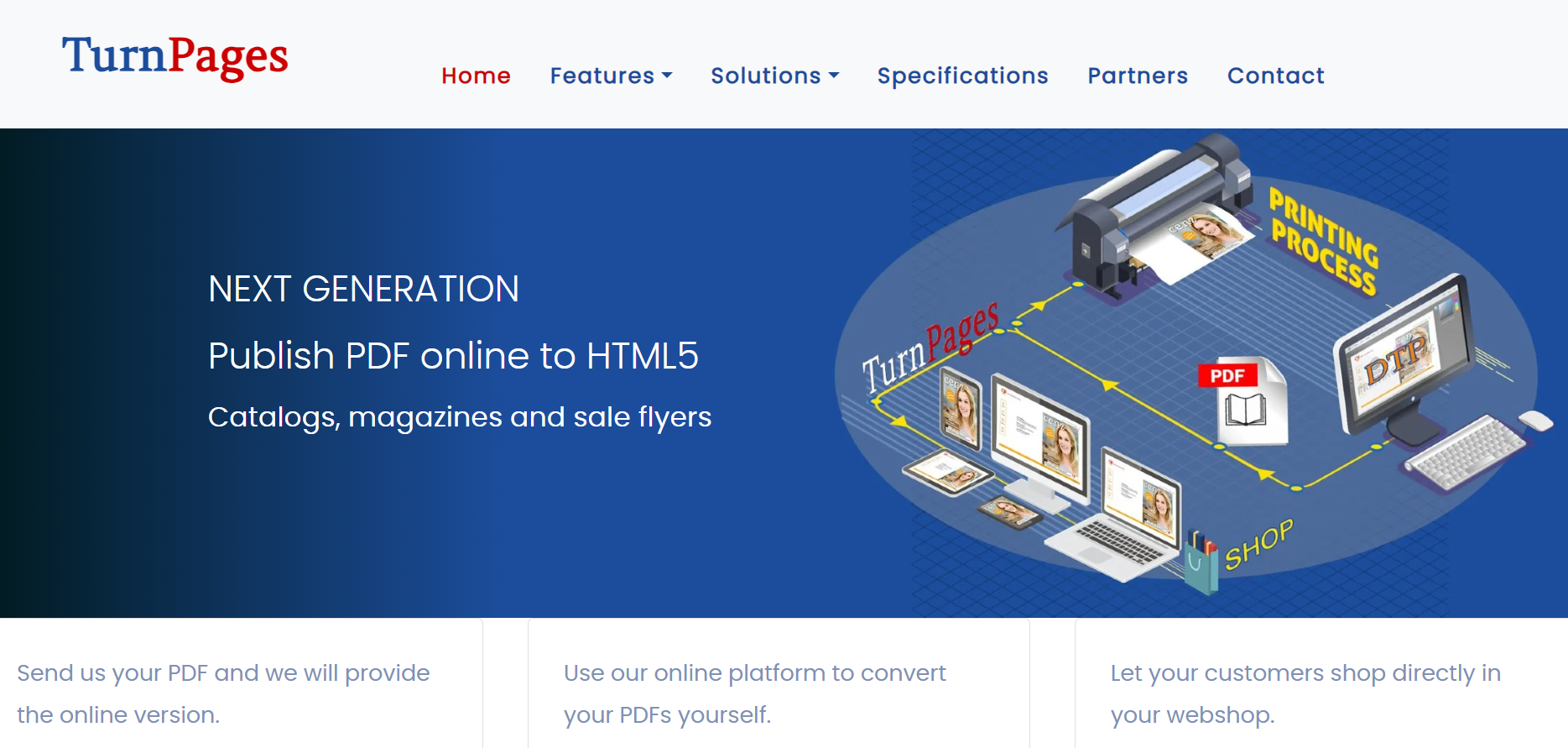 Интерфейс или рабочая область TurnPages