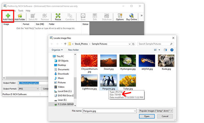 Добавление NEF в Pixillion Image Converter