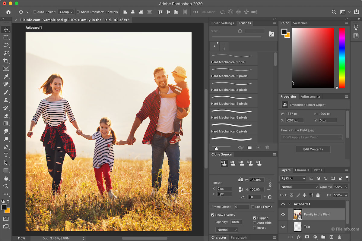 Рабочее окно Adobe Photoshop со слоями и инструментами
