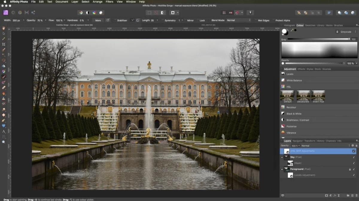 Интерфейс Affinity