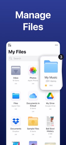 Файловый интерфейс Documents by Readdle на iPhone