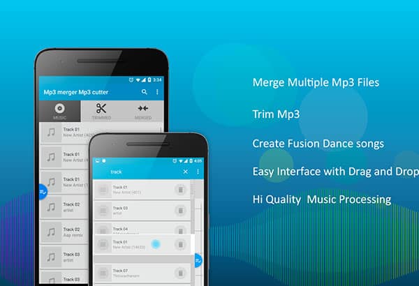Интерфейс MP3 Merger MP3 Cutter на Android